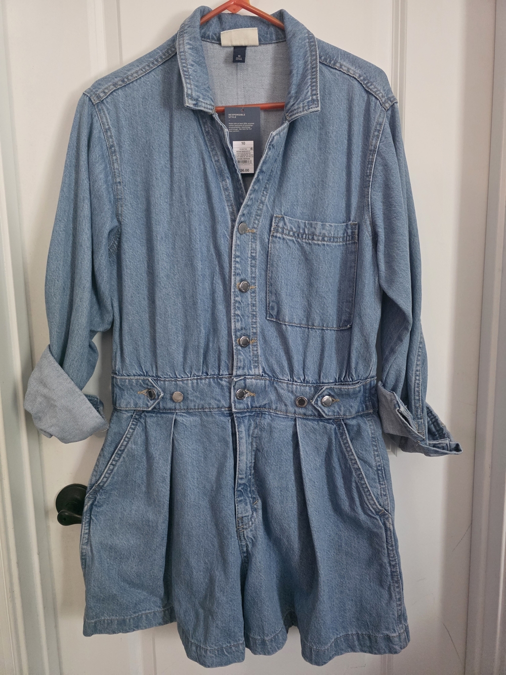Universal Thread Light Blue Denim Romper